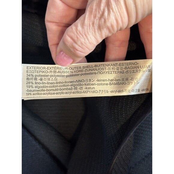 Massimo Dutti Blazer Navy Blue Tweed 4 Italian Fabric Boxy Open Front - Picture 5 of 10